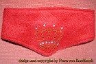 Ht-004jpg Halstuch rot aus Antipillingfleece mit Kronenapplikation