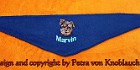 Ht-005 Halstuch blau aus Antipillingfleece mit gesticktem Yorkiekopf und Namen